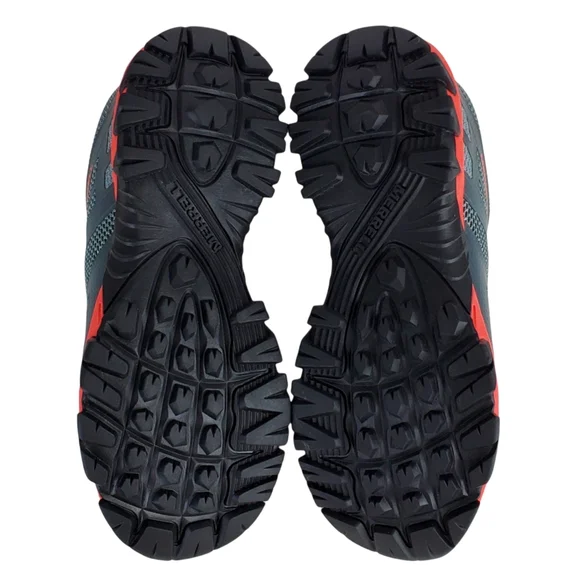 New Merrell meru lace up hiking shoes sneakers gray monument coral